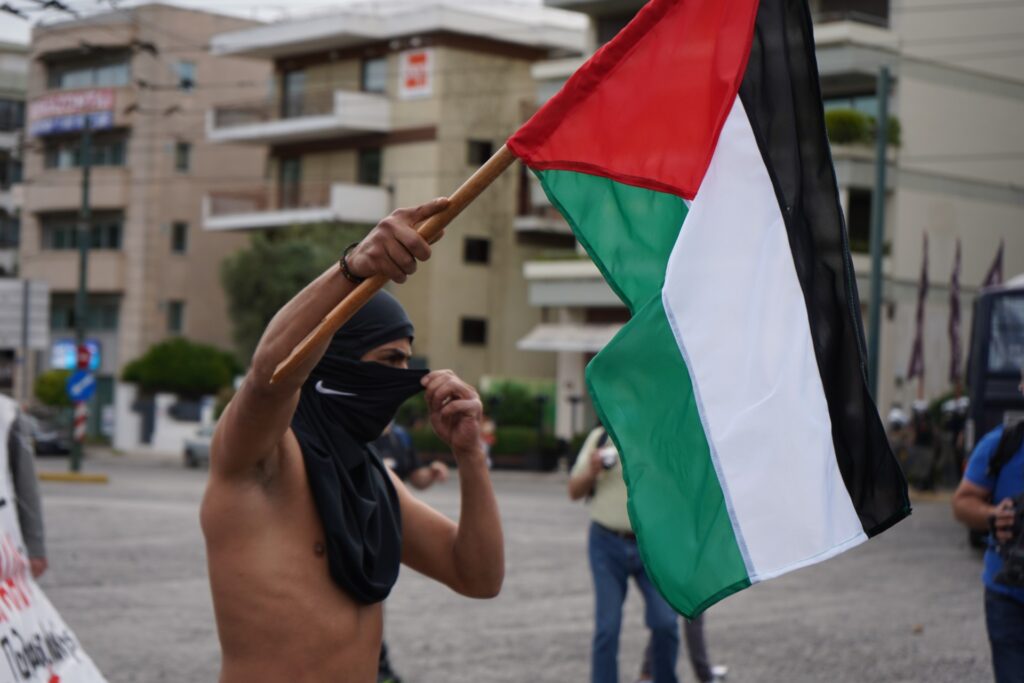 People are rallying in Athens in support of recent Palestinian protests in Jerusalem and against the eviction of Palestinians from the city's Sheikh Jarrah neighborhood.
Athens,Greece, May 12,2021